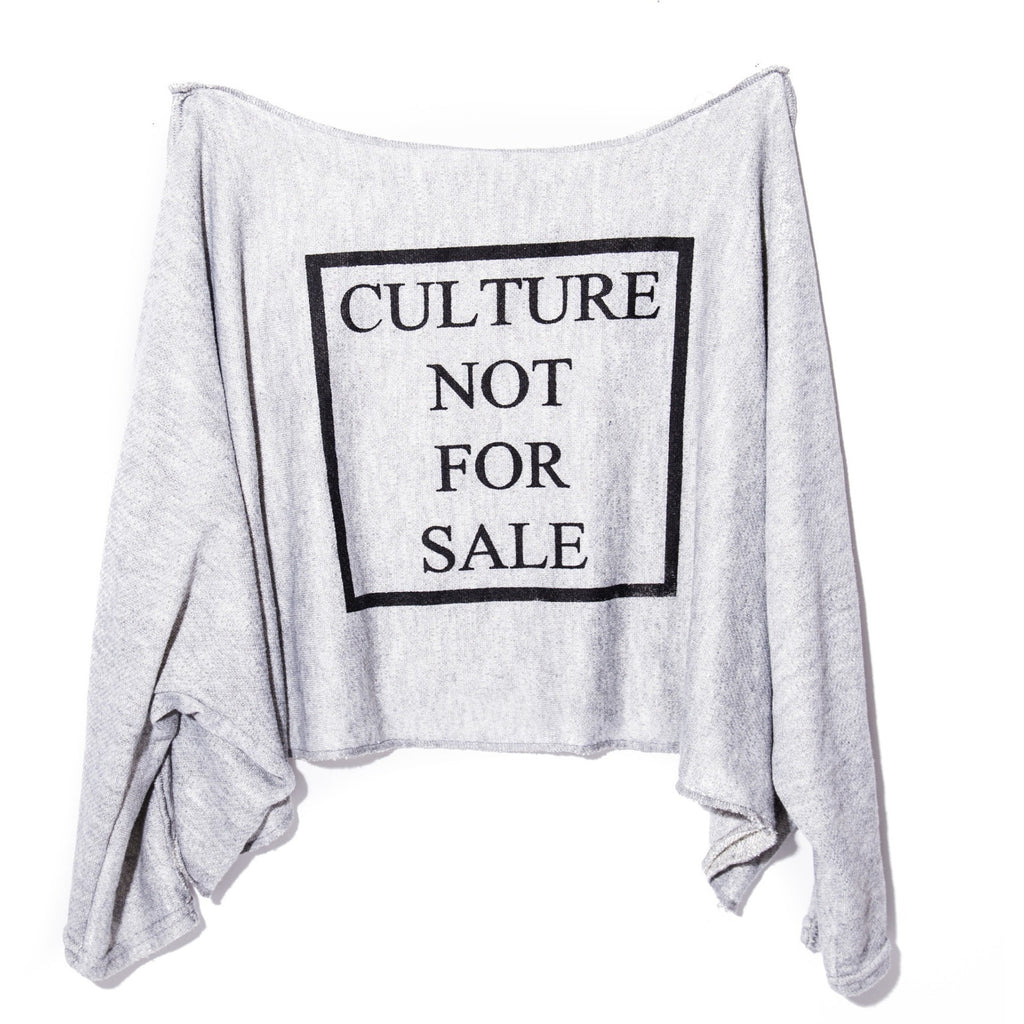 Culture Not For Sale Oversized Crop Sweater Small- XL