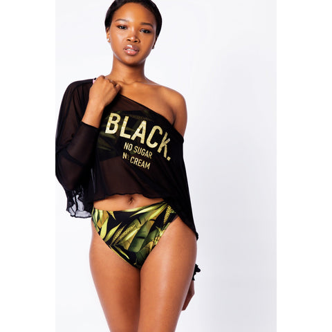 Black. Often Imitated Never Duplicated ® Mesh Crop top Black and Gold AFROPUNK 22  EXCLUSIVE