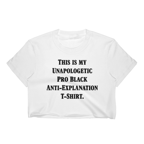 Unapologetic Black crop tee